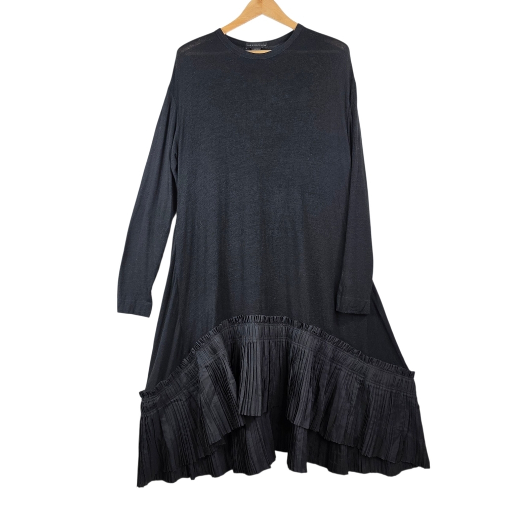 Marie Saint Pierre jersey knit wool blend ruffle details long sleeves Maxi Dress
